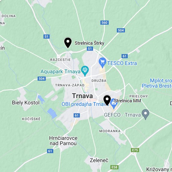 strelnica trnava mapa